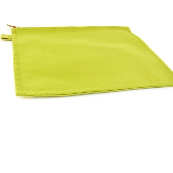 HERMES: Lime Green, Canvas & "H" Logo Medium Travel/Cosmetic/Toiletry Bag (mo) - Picture 6 of 12